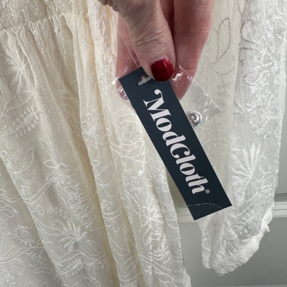 NWT ModCloth XL “Just the beginning” White Lace Maxi Wedding Bridal Dress - Picture 3 of 10